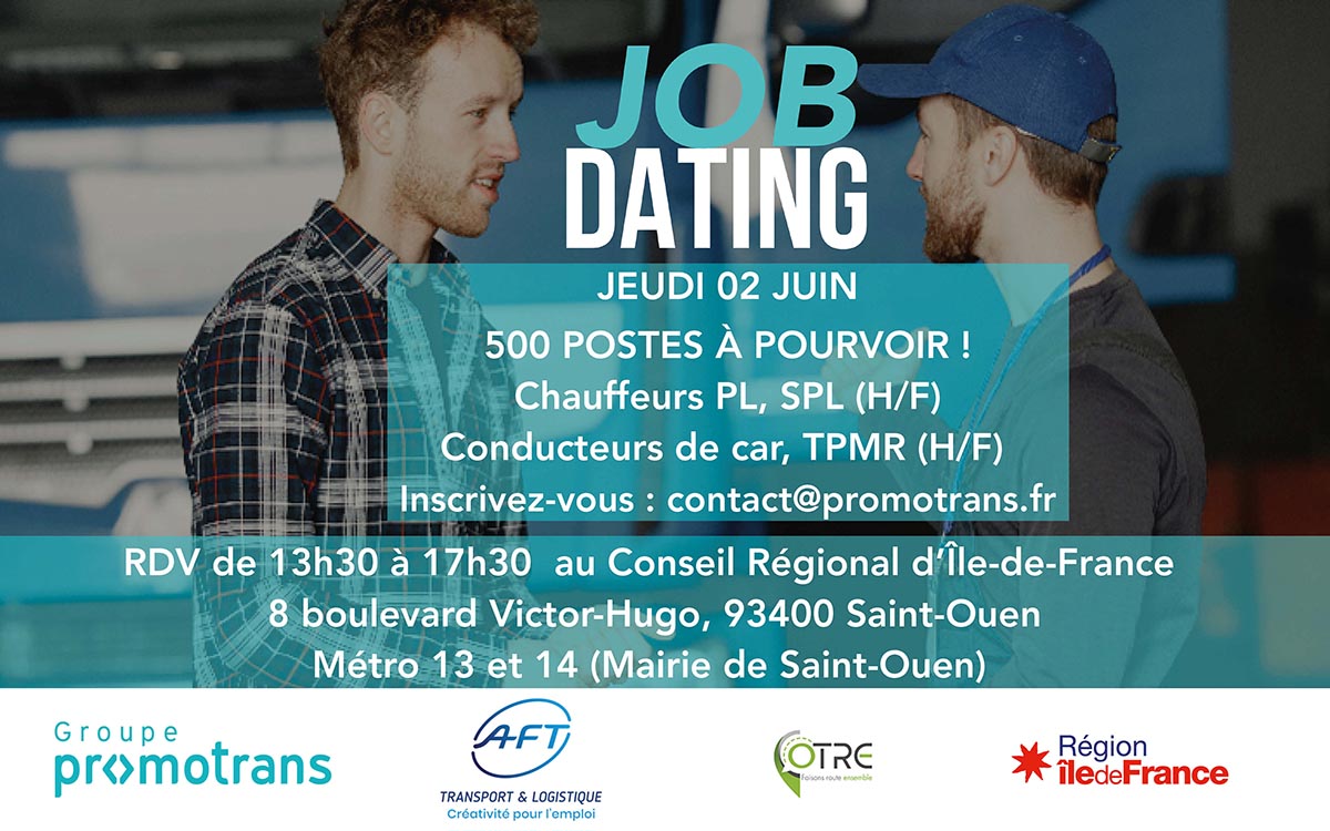 Job dating métiers du transport le 2 juin 2022 au Conseil régional d ...